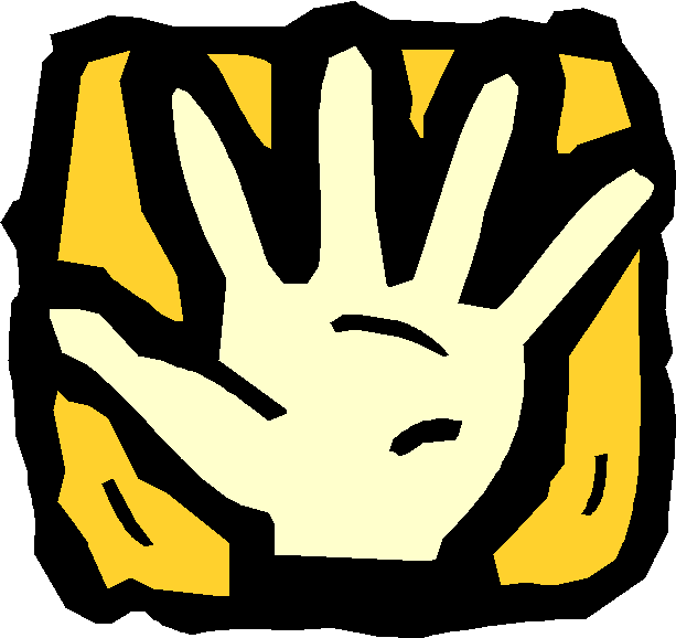 A hand waving. 