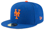 A blue baseball cap with the New York Mets emblem. 